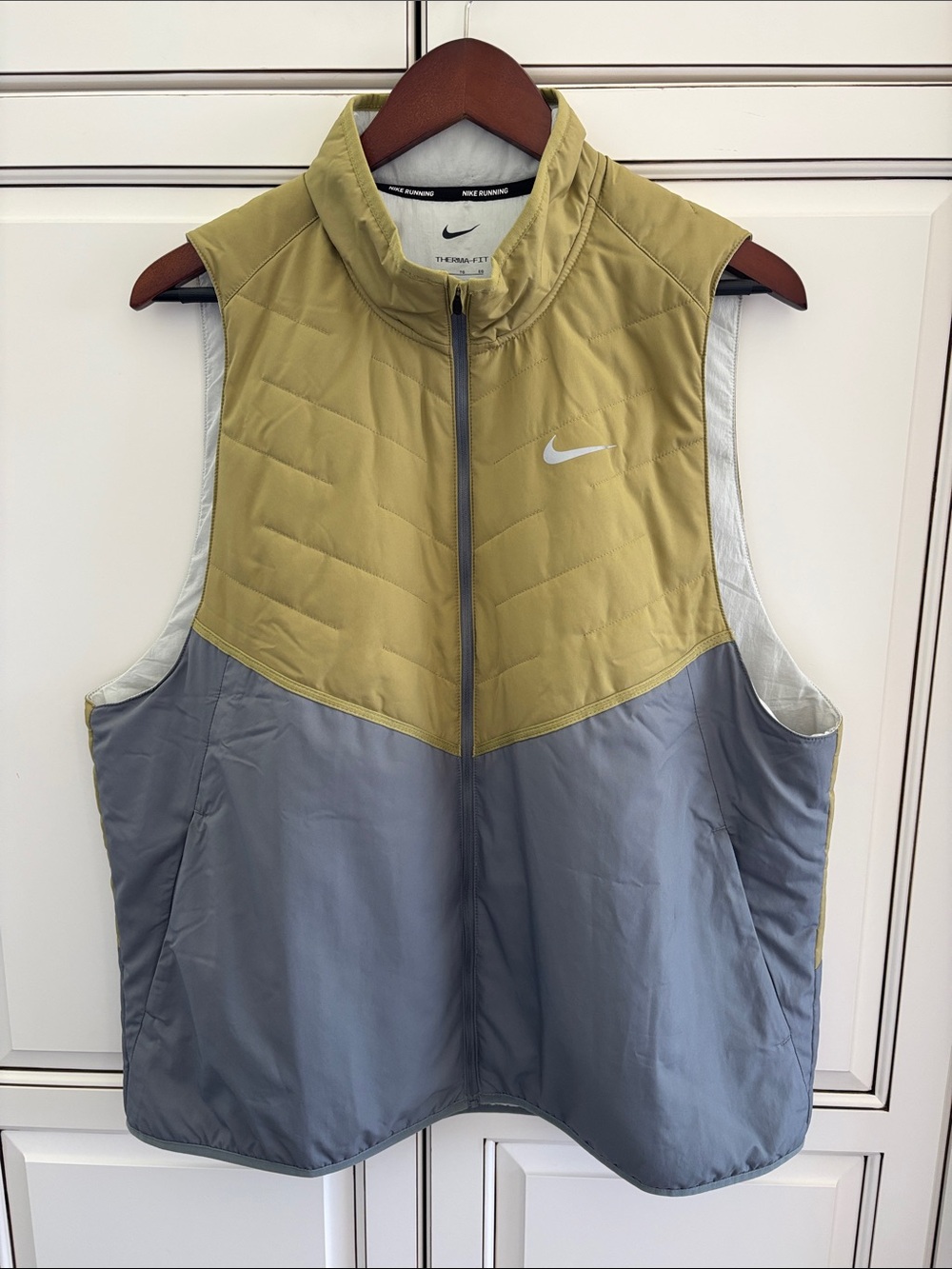 Nike Therma Fit Vest Repel Men XL Reflective Gilet Gray Run Golf Puffer Full Zip